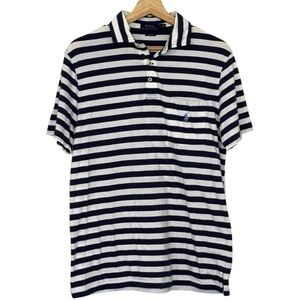Polo by Ralph Lauren Navy and White Striped Shirt Men’s Size Large Casual Cotton